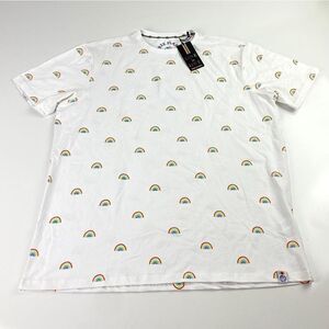 Free Planet Love is Love Rainbow Short Sleeve Tshirt Adult Large White NWT BM049